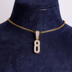 Chiffres VVS Diamant CZ Cluster Pierre À La Mode Vintage Style Glacé Blinged Out Pendentifs Collier - Product Image 6
