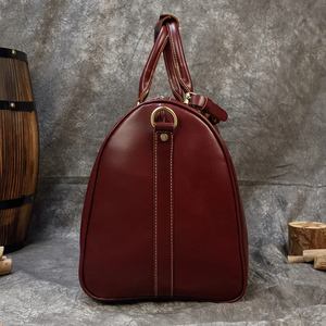 Genuine Leather Luxury Sports <b>Duffel</b> <b>Bag</b> with Zipper Closure Eco-Friendly Durable Large Capacity for Gym Workouts Weekend Travel - Product Image 6