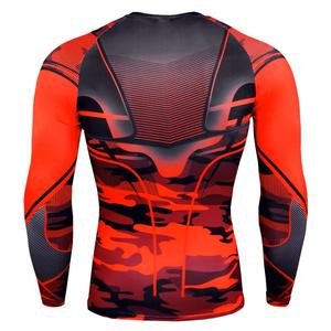 Top de manga larga de compresión de secado rápido para hombre, Top de cuello redondo con capa Base de tela de punto, BJJ Boxing MMA - Product Image 6