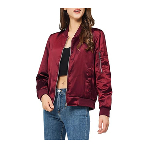 Chaqueta universitaria de satén personalizable para mujer con mangas de piel sintética y diseño personalizado bordado abrigos de alta calidad para mujer - Product Image 3