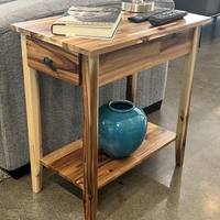 Table basse en bois d'acacia au design moderne avec étagères ouvertes et tiroir, rangement durable pour salon - FURAKA ET33