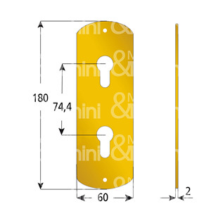 PLAQUE FIAM Mod. 1120 CP Yale Trous-Yale - Product Image 1