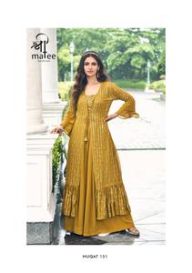 Dernier Designer Pure Georgette Broderie Travail Blouse Sharara Suit High Heavy Party Special Sari Lehenga Choli de Fab Zone - Product Image 3