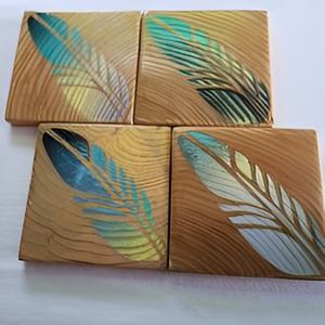 ที่รองแก้วทำจากไม้หรูหราทันสมัยแผ่นรองแก้วรูปหัวใจขายส่ง - Product Image 3