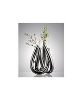 Grand vase à fleurs élégant et moderne en métal poli transparent, fait à la main, pour la table, décoration festive de Noël et d'hiver pour la maison, rouge, blanc, or