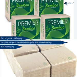 Serviettes en bambou durables, douces et non blanchies, biodégradables et écologiques pour une utilisation quotidienne des maisons et des repas zéro déchet - Product Image 3