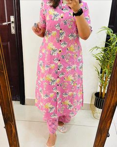 Ropa de diseñador para mujer, hermoso conjunto de algodón puro estampado de alta calidad, ventoso y cómodo para el verano a precio mayorista - Product Image 4