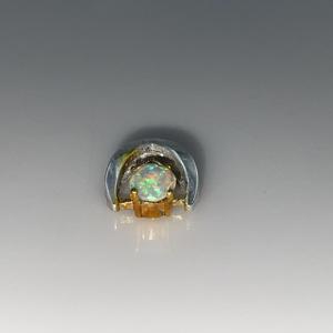 Pendentif en opale blanche multi-feu d'Éthiopie naturelle, plaqué argent en acier inoxydable, bijoux pour femmes et enfants - Product Image 2