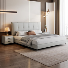 Italiano minimalista imbottito in pelle telaio con morbida testiera <span class=keywords><strong>imbottita</strong></span> <span class=keywords><strong>letto</strong></span> <span class=keywords><strong>matrimoniale</strong></span> moderno per appartamento camera da <span class=keywords><strong>letto</strong></span> principale - Product Image 2