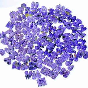 High Quality Cabochon Quartz Gemstone Natural Charoite Pair Loose Semi-Precious Customizable Sizes Jewellery Making Wholesale - Product Image 1