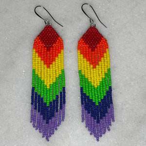 Boucles d'oreilles en perles de verre bohèmes Desert Sunrise Seed Beads pour vêtements de plage et de soirée - Product Image 4