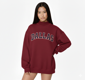 Women Long Sleeve Oversized Mockneck Winter Loose Fit Casual <b>Top</b> Front Design Modern Street Style for Comfortable Everyday Wear - Product Image 3