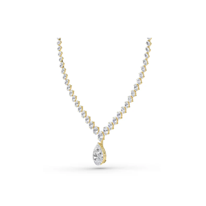 Ensemble de collier de diamants ovales et poires de luxe étincelants pour femmes, idéal pour les fiançailles et les looks de mariée. - Product Image 3