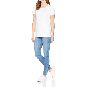 Camisetas transpirables lisas de alta calidad para mujer, ropa informal con bloque de Color y cuello redondo, ropa de moda para mujer, camisas ajustadas - Product Image 2