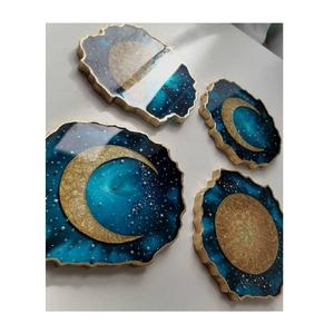 Events Decoration Christmas Felt Drink <b>Coasters</b> Custom Resin Handmade <b>Blue</b> <b>Coasters</b> for Tables Decors - Product Image 2