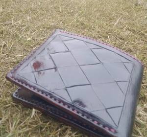 Anwar Enterprises - Cartera de Cuero Genuino con Bloqueo RFID para Tarjetas de Crédito, Grabada, de Cuero Curtido Vegetal, con Cierre Abierto de 4 Pulgadas - Product Image 6