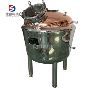 Electric heating 200L-500L alcohol distiller bolier factory distillery machine red copper still pot for sale