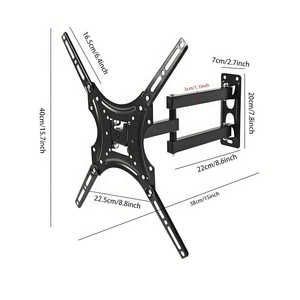 Soporte de Pared para TV con Movimiento Completo para Pantallas de 32-55 Pulgadas, VESA 400x400mm, Acero, Giratorio, Inclinable, Extensible, con Nivelación - Product Image 1