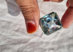 38 CT สีน้ำเงิน Moissanite VVS Lab สร้างเครื่องประดับจี้เพชรและชุดแหวนพลอยเทอร์ควอยซ์สำหรับเธอ - Product Image 2