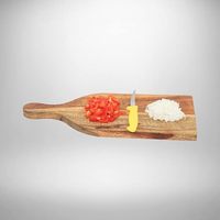 Planche à découper robuste en bois d'acacia/mangue naturel, surface antibactérienne, avec poignée, compatible lave-vaisselle, épaisseur 1,5 cm, pour usage en cuisine, faible coût
