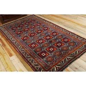Turkish Vintage Rug, Area 4,6x8 ft (139x245 cm) Rug, <b>Red</b> Southwestern <b>Wool</b> Rug - Product Image 4