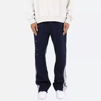 Pantalon de survêtement évasé empilé personnalisé pour homme, style streetwear hip-hop, en toile polyester/coton, écologique, respirant et antistatique