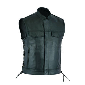 Chaleco de Cuero Casual de Invierno con Cuello Alto, Diseño Personalizado, Color Sólido, Alta Calidad para Hombre, en Grandes Cantidades - Product Image 3