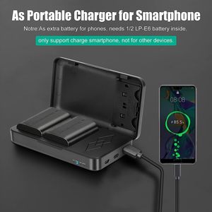 Batteries LP-E6N LP-E6 (lot de <span class=keywords><strong>2</strong></span>) avec chargeur de batterie multifonction, batteries de remplacement Li-ion LP E6N pour appareils photo <span class=keywords><strong>Canon</strong></span> - Product Image 2