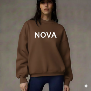 Sweat-shirt décontracté d'hiver pour femme, col montant surdimensionné, polaire, manches longues, coupe ample, chaud, streetwear, badge, paillettes - Product Image 1