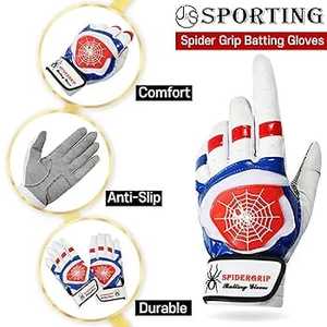 Guantes de bateo de béisbol de cuero personalizados Pro Grip, ligero y duradero para hombres, mujeres, tallas para jóvenes - Product Image 3