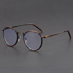 Gute Qualität Optische Männer Brille Blue <span class=keywords><strong>Ray</strong></span> Cut Dünner Kreis Edelstahl Gold Optisch - Product Image 1