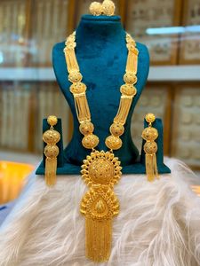 Classique Vintage 24K Plaqué Or Diamant Cuivre Matériel Ensemble de Bijoux Comprend Collier Boucles D'oreilles Broches Peignes-Cadeau - Product Image 5