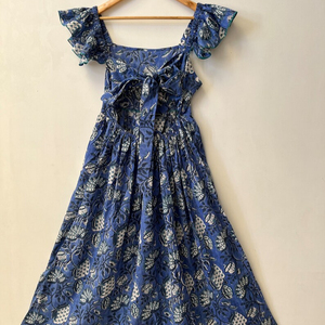 เดรสคาฟตันผ้าฝ้ายอินเดียสำหรับผู้หญิงเอวธรรมชาติสำหรับฤดูร้อนชุดเดรสพิมพ์ลายเป็นกระดุมขนาดพลัสไซส์ - Product Image 1