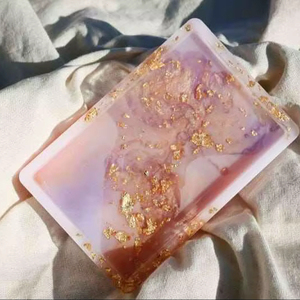 ถาดเรซิ่นตกแต่งหลากสี ของตกแต่งบ้าน ถาดเรซิ่นทรงสี่เหลี่ยมคุณภาพสูง - Product Image 1