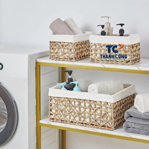 MEJOR ARTÍCULO Cesta de almacenamiento de jacinto de agua hecha a mano Estilo vintage Multifuncional Ecológico Elección sostenible para boda - Product Image 6