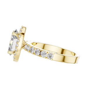 Bague de fiançailles pour femme avec diamant de laboratoire ovale de 2,44 carats, taille halo, VVS-VS EF CVD, or 18 carats, 14 carats, 10 carats et argent 925, rose - Product Image 6