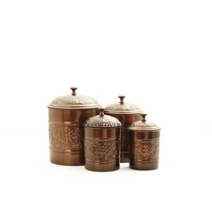 Most Fancy Unique Designer Enamel Finished Heavy Duty <b>Metal</b> Food Items <b>Storage</b> <b>Box</b> With Gold Plated Top Lid Kitchenware Supplies - Product Image 2