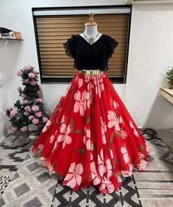 Conjunto floral Lehenga Choli: femenino y romántico para ocasiones especiales Estampado geométrico Lehenga Choli para cada Budfor - Product Image 5