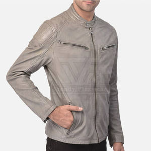 Diseña Tu Propia Chaqueta de Cuero para Hombre con Cuello Alto de Lona, Manga Larga de Alta Calidad, Transpirable y Ecológica - Product Image 2