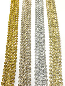 เครื่องประดับลูกไม้เลื่อมโลหะเกรดหนึ่งละลายน้ำได้สีเงินอินเดียสำหรับตัดเย็บเสื้อผ้ามุสลิม - Product Image 3