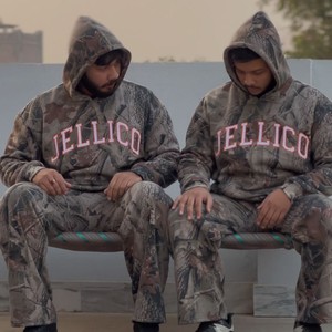 Survêtements pour hommes en molleton camouflage avec logo personnalisé, coupe ample de haute qualité, sweats à capuche surdimensionnés, pantalon de survêtement à jambe droite - Product Image 1