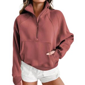 Vintage Aesthetic Women Quarter Zip Sweatshirt Half Zip Pullover Mock Neck Fleece Hoodie <b>Baggy</b> Fit Casual Streetwear <b>Jumper</b> 2026 - Product Image 3