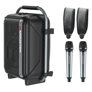 Quái vật xách tay karaoke ngoài trời dễ dàng để thực hiện màu xanh răng loa âm thanh Máy nghe nhạc không dây màu xanh răng loa với microphone - Product Image 1