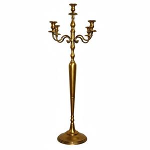 Grand candélabre artisanal à 5 bras en aluminium, finition noire, pour la décoration de la maison et des fêtes de mariage, pièce maîtresse - Product Image 2