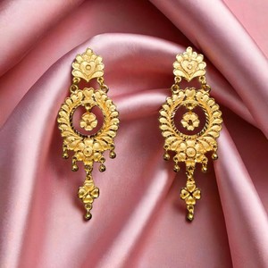 ชุดต่างหูชุบทอง22CT ดีไซน์พรีเมี่ยมสำหรับผู้หญิงชุดต่างหูสไตล์ Jhumka - Product Image 2