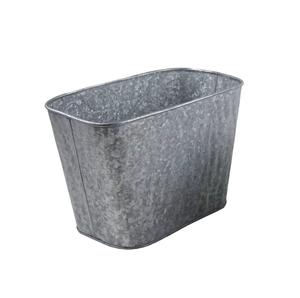 Macetas de flores de Metal galvanizado clásico, forma ovalada para granja, jardín al aire libre, jardineras decorativas con mango de cuerda - Product Image 5