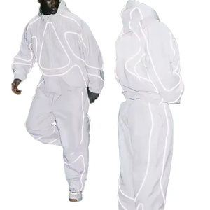 Conjunto Deportivo Personalizado Transpirable de Invierno para Hombre, Pantalones Deportivos de Poliéster/Algodón, Chaqueta Cortavientos con Bloques de Color, Chaqueta con Cremallera y Estampado Digital - Product Image 2