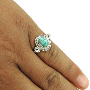 Design moderne meilleure qualité 925 argent Sterling naturel Turquoise pierre précieuse forme ovale bague cadeau de noël bijoux faits à la main - Product Image 2