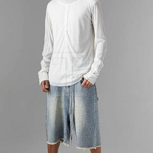 Pantalones Cortos Casuales de Estilo Urbano para Hombre, con Pedrería, para el Verano, con Logotipo Personalizado Disponible, Directo de Fábrica - Product Image 3