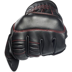 Invierno piel de oveja liso motocicleta carreras Color negro Redline suave cómodo guantes ajustables para hombres - Product Image 6